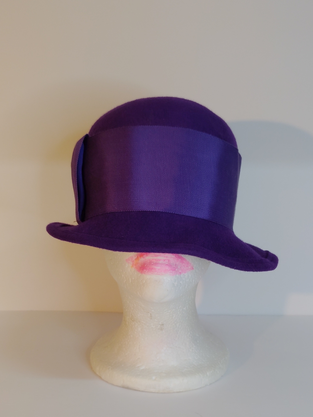 Michael Howard Women's Cloche Hat with Red Trim